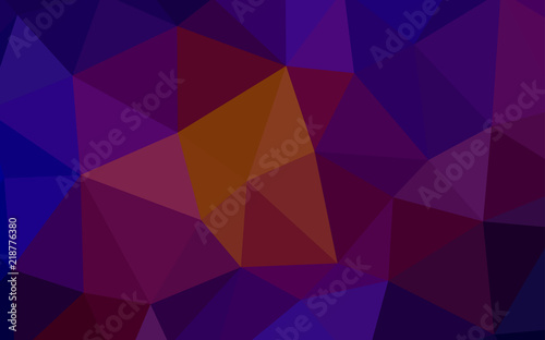Dark Blue, Red vector polygonal background.