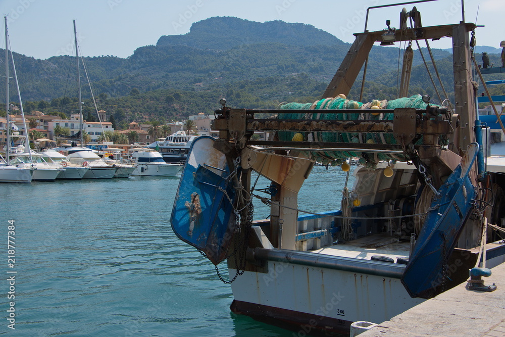 Fisher boat in Port de Soller on Mallorca
