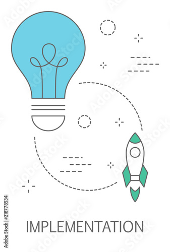 Implementation concept. Great idea becoms a reality.