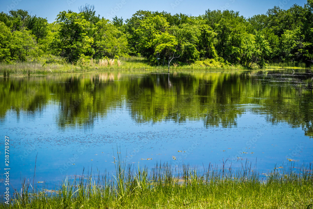 A beautiful lake park in Hagerman Wildlife Refuge, Texas