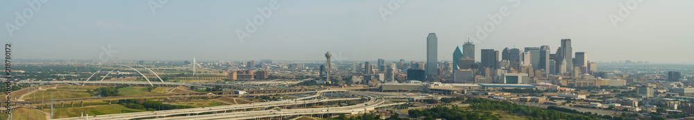 Amazing aerial panorama Dallas Texas cityscape