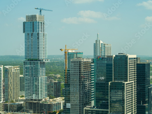 Jenga Tower Austin Texas under construction