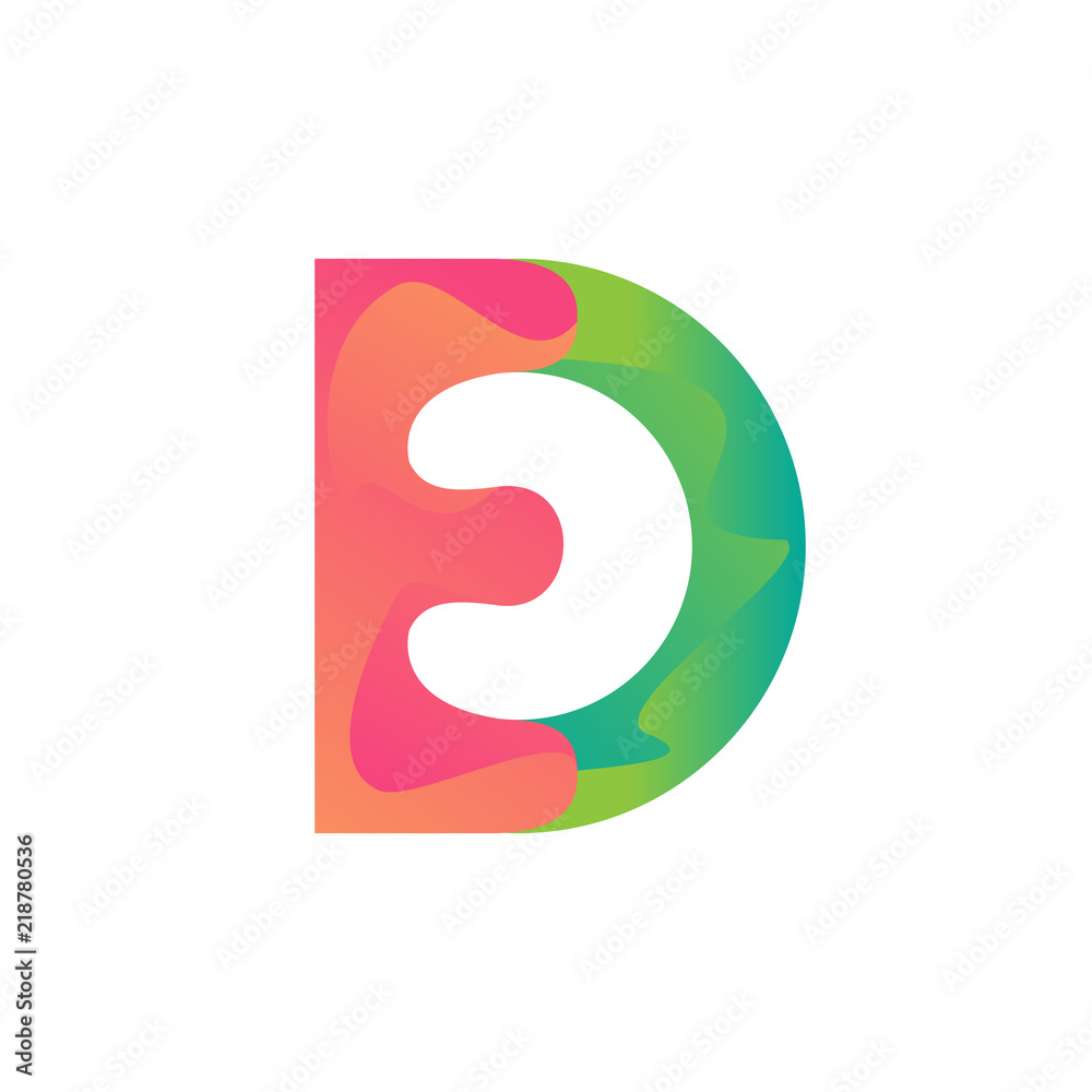 Letter E D color logo