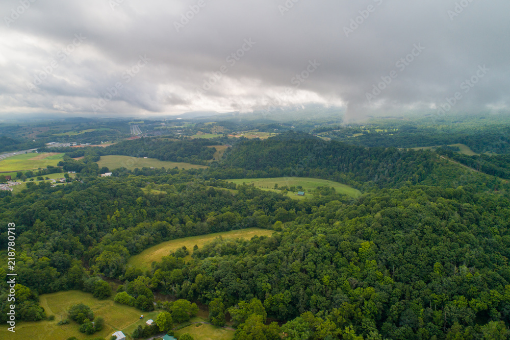 Aerial drone image of Wytheville Virginia