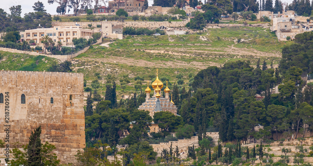 Old orthodox Church of Maria Magdalena on Mount of Olives