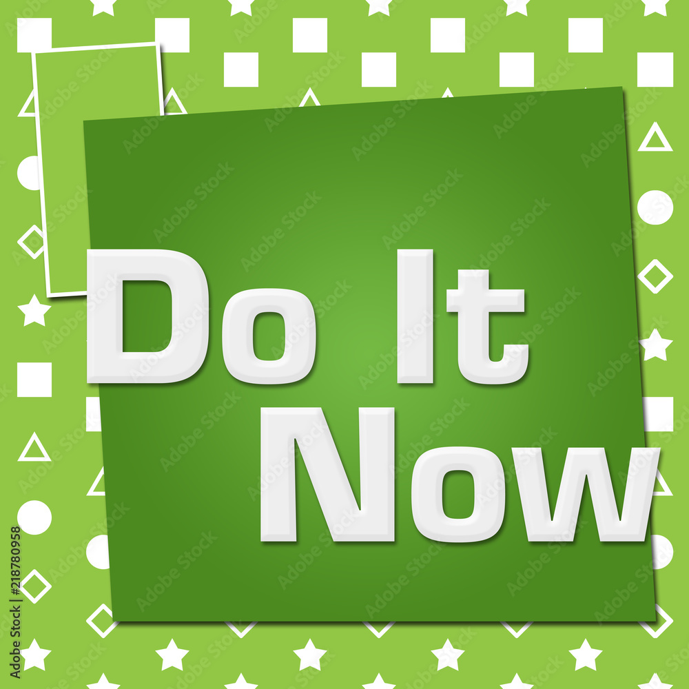 Fototapeta premium Do It Now Green Basic Symbol Squares 