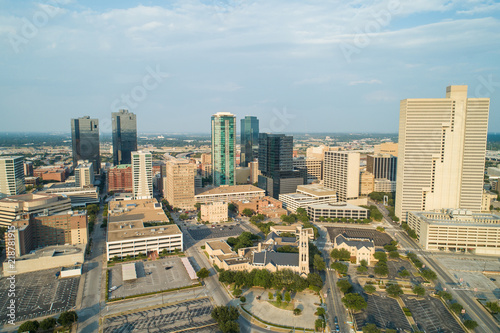 Slika na platnu Aerial photo Downtown Fort Worth Texas USa