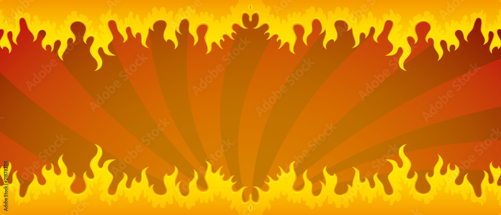 Background with a fiery flame on a red background.