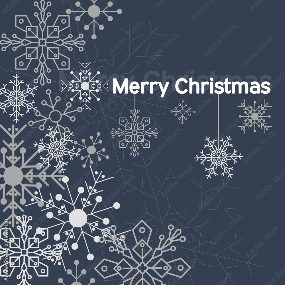 Blue elegant christmas card. Vector illustration . Background with snowdrops. Blue elegant christmas card. Vector illustration . Background with snowdrops.