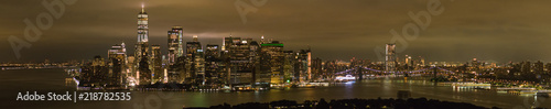 Amazing night panorama New York City Manhattan at night