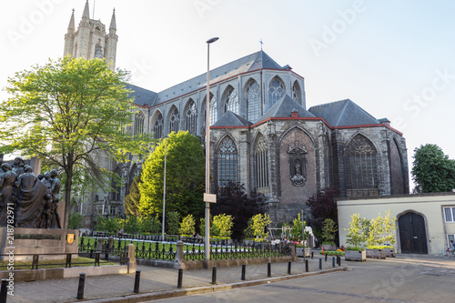 St Bavo's Cathedral at sunset photo