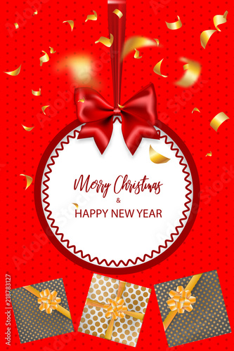 Merry Christmas 2019 New year greeting card