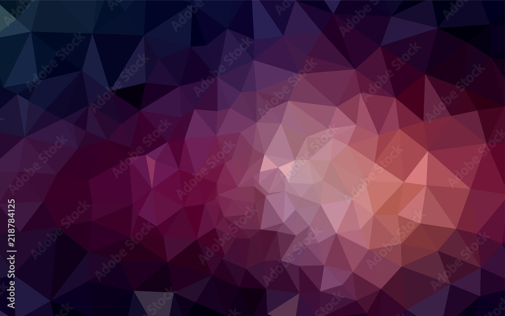 Dark Purple vector shining triangular cover.