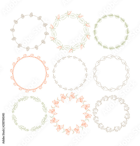 Beautiful monogram set with colorful floral elements