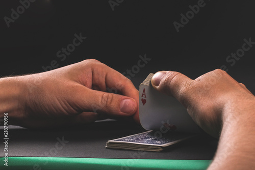 card game sharper. a game of poker. ace of hearts photo