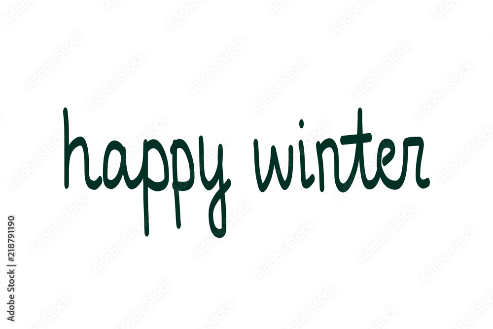 Happy winter holidays beautiful dark green lettering