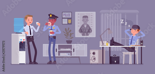 Lunch break in police station