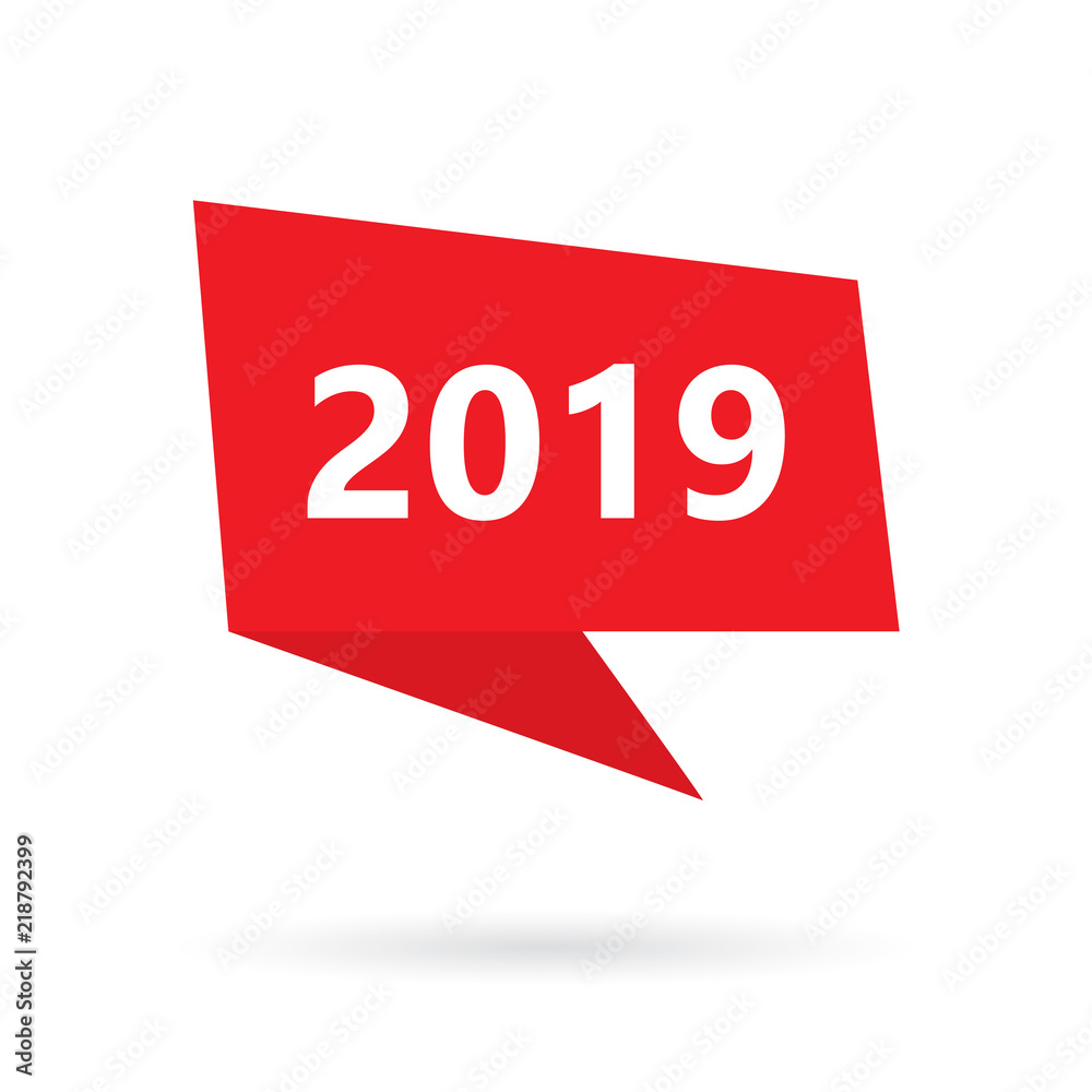 2019 year on a speach bubble- vector illustration 2019 year on a speach bubble- vector illustration