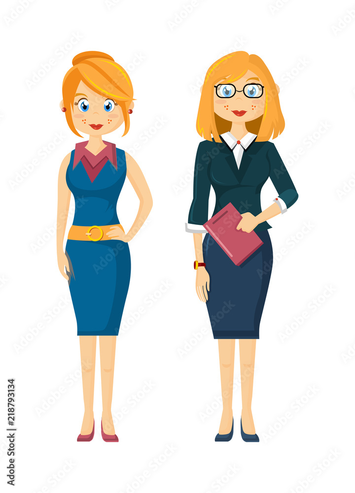 Beautiful, young girls, businesswoman, entrepreneurs, in strict business attire. Beautiful, young girls, businesswoman, entrepreneurs, in strict business attire.