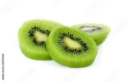 Kiwi fruit isolated on white background, macro