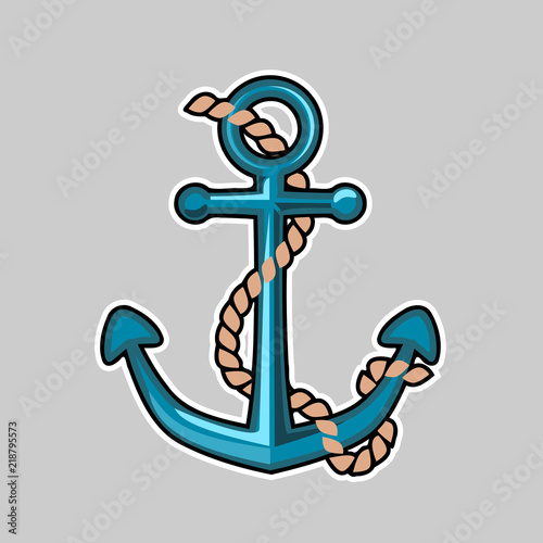 Cartoon anchor with a rope