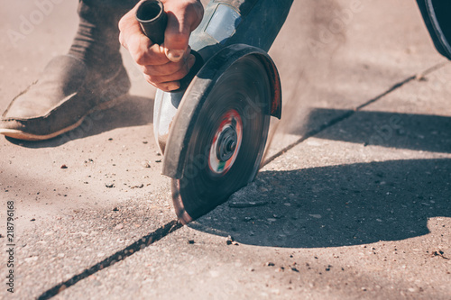 Road construction work with violation of safety requirements and rules