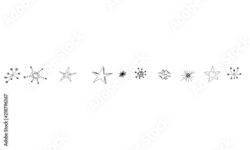 Stern Sterne Band Banner Hintergrund Reihe Skizze Stift Weihnachtsmotiv Silber grau