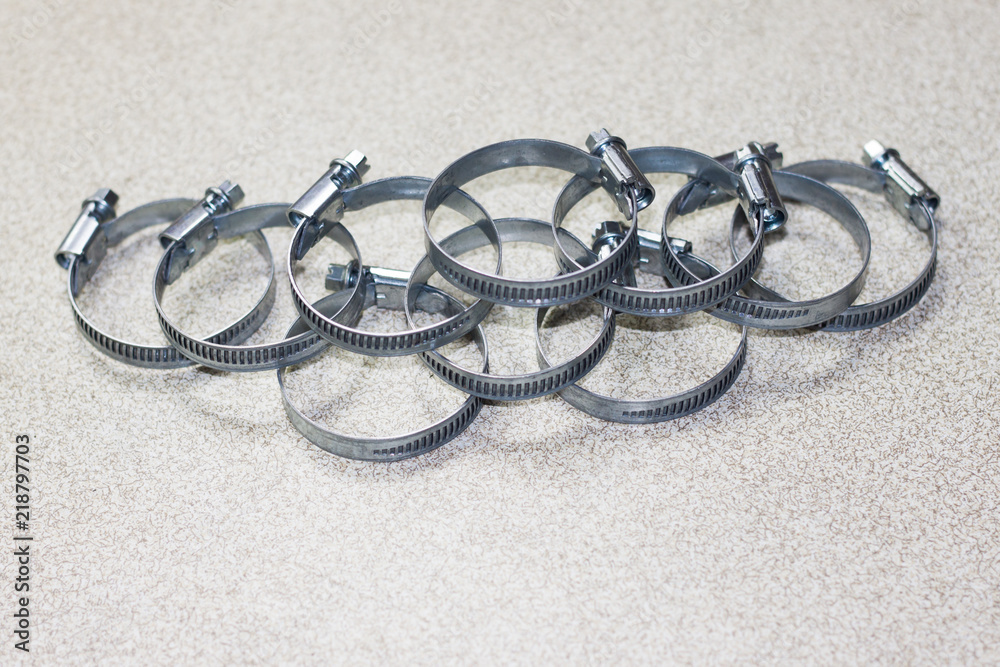 Metal hose clamps of different sizes Metal hose clamps of different sizes