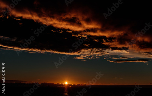 Midnight sun in North Cape, Norway