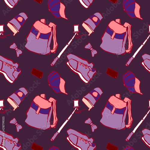 Hand drawn doodle sketch with modern object.