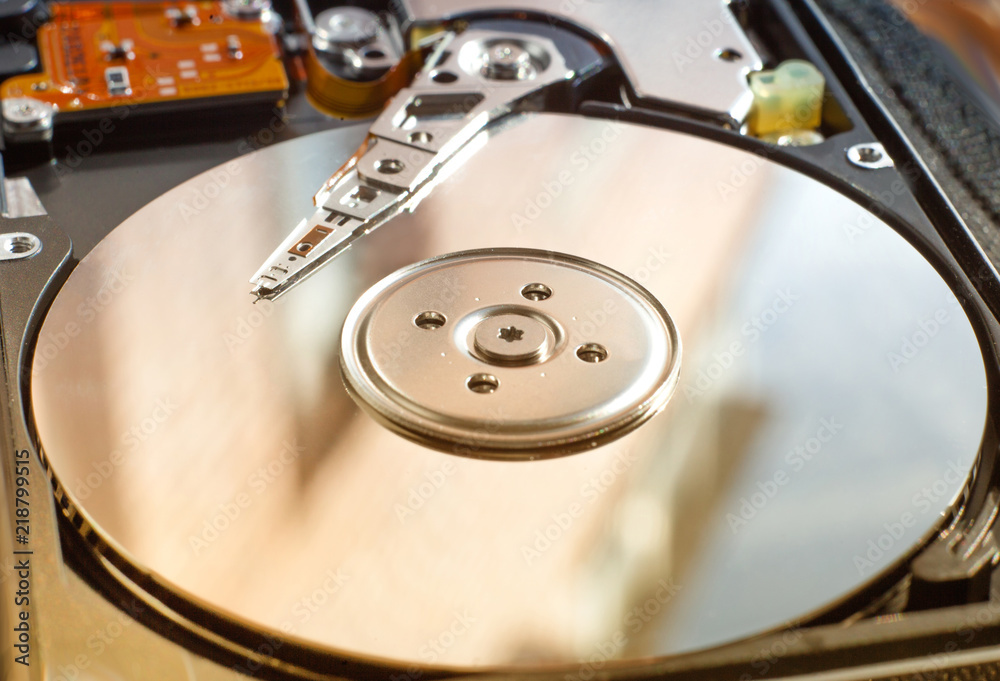 Computer hard drive with reading head Computer hard drive with reading head