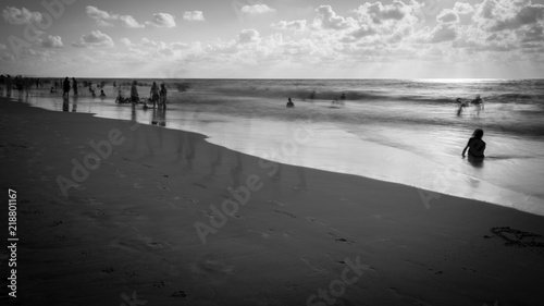 Long exposure sunset on Palmahim rocky Beach- Israel photo