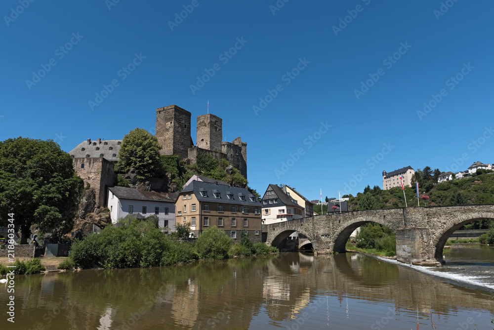 the castle runkel on the river lahn, hesse, germany the castle runkel on the river lahn, hesse, germany