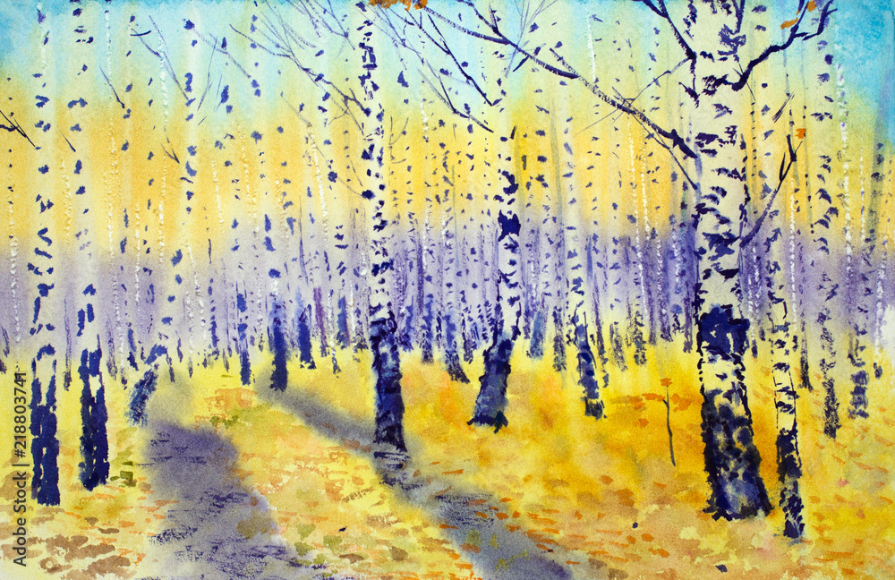 Fototapeta premium autumn birch park