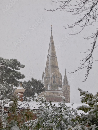 Fototapeta Naklejka Na Ścianę i Meble -  Church in Snowfall 