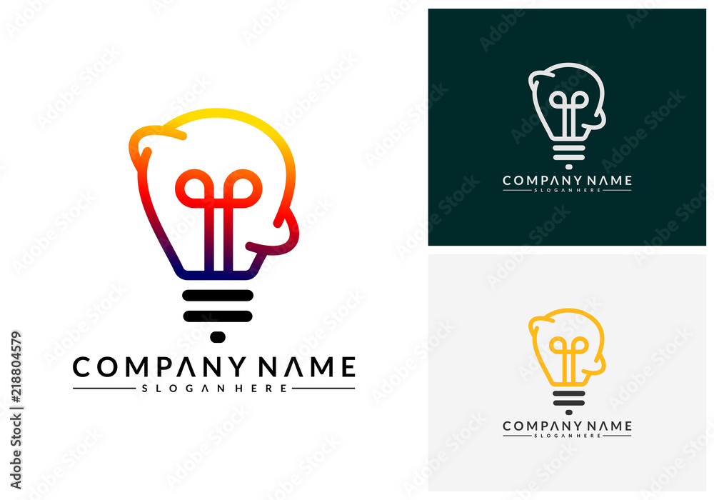 Modern Bulb logo designs concept, Pixel Technology Bulb Idea logo template Modern Bulb logo designs concept, Pixel Technology Bulb Idea logo template