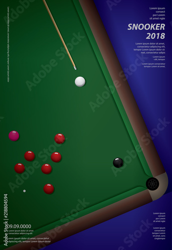 Snooker Championship Poster Design Template Vector Illustration