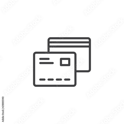 Credit card outline icon. linear style sign for mobile concept and web design. Payment card simple line vector icon. Symbol, logo illustration. Pixel perfect vector graphics