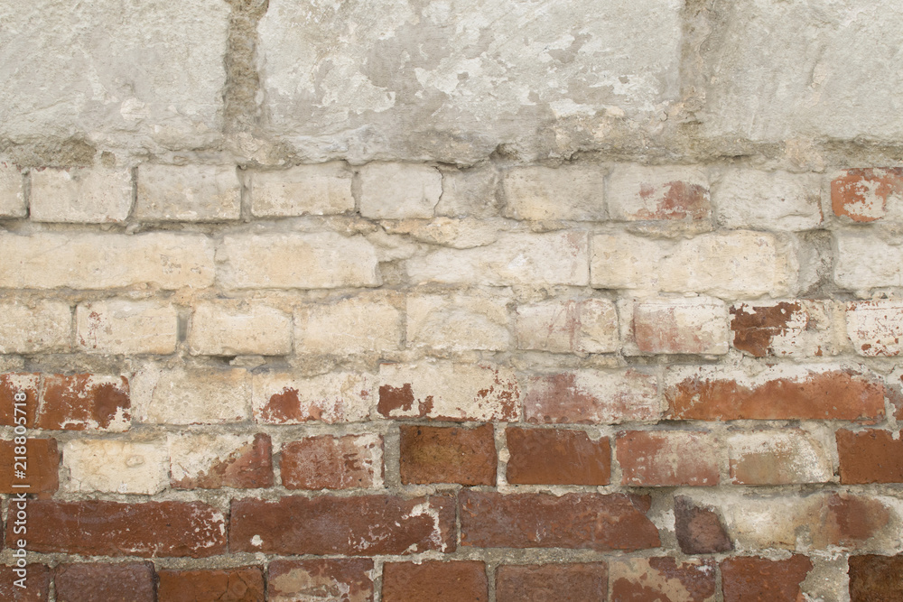 brick wall of red and white brick