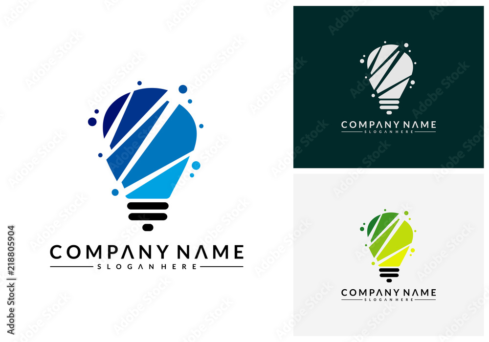 Modern Tech Bulb logo designs concept, Pixel Technology Bulb Idea logo template Modern Tech Bulb logo designs concept, Pixel Technology Bulb Idea logo template
