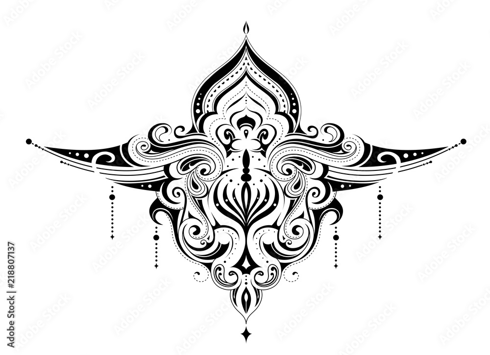 Elegant henna tattoo ornament Stock-Vektorgrafik | Adobe Stock