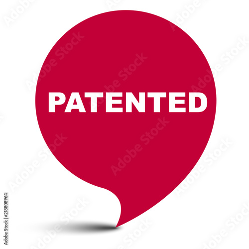red vector bubble banner patented