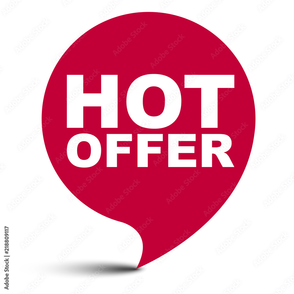 red vector bubble banner hot offer red vector bubble banner hot offer
