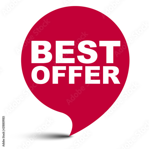 red vector bubble banner best offer