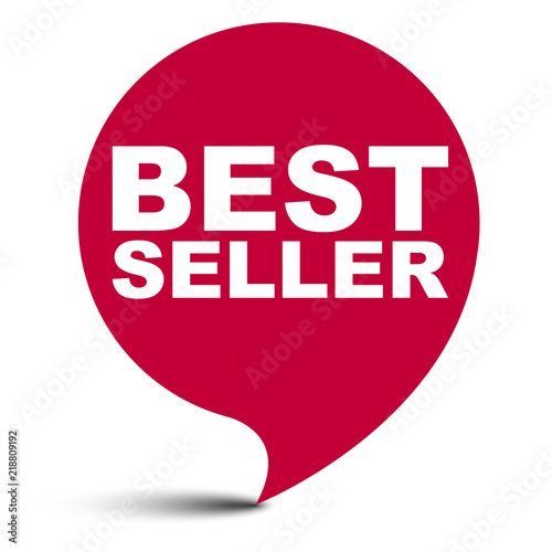 red vector bubble banner best seller