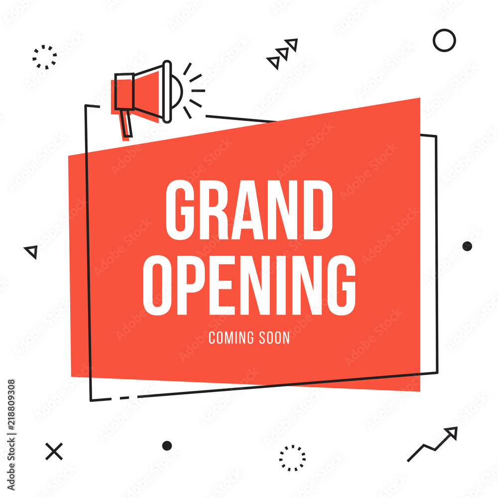 Grand opening soon announcement new shop Vector Image