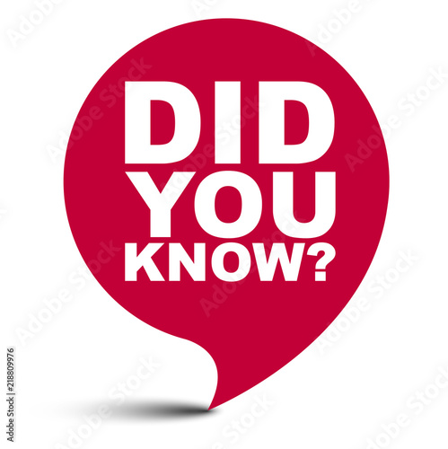 red vector bubble banner did you know