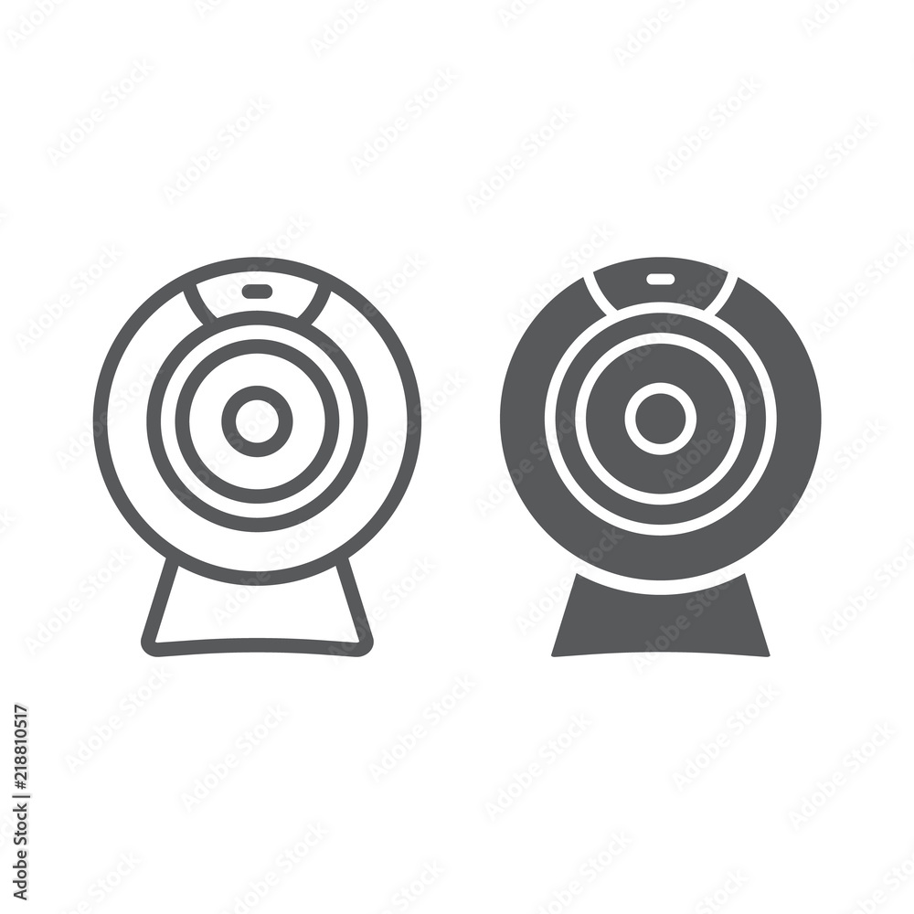 Web camera line and glyph icon, electronic and digital, video chat sign, vector graphics, a linear pattern on a white background, eps 10. Web camera line and glyph icon, electronic and digital, video chat sign, vector graphics, a linear pattern on a white background, eps 10.