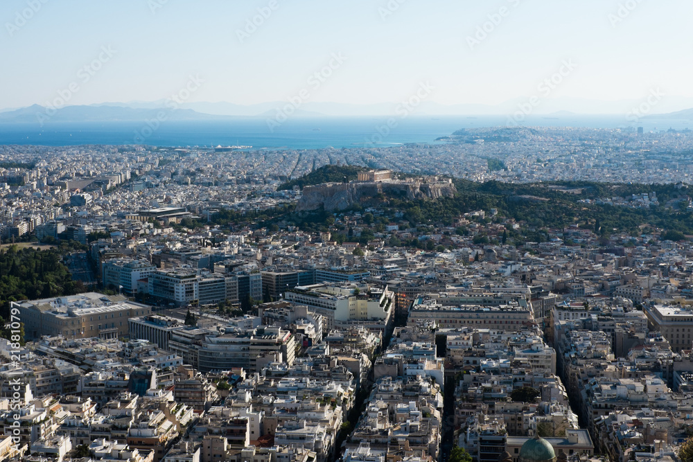 Blick über Athen auf die Akropolis