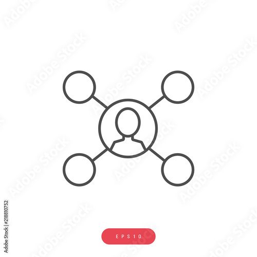 Outsourcing Vector Icon Business Management Related Vector Line Icon. Editable Stroke. 1000x1000 Pixel Perfect.